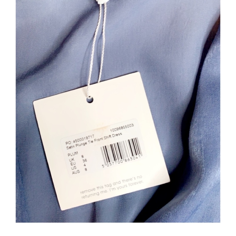 Light Blue Satin Shift Dress - Picture 5 of 5